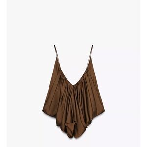 ZARA ZW COLLECTION DRAPED SATIN EFFECT TOP